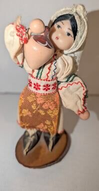 Vintage 1960 Traditional Russian Doll Handmade USSR Outfit Folk Art Rare